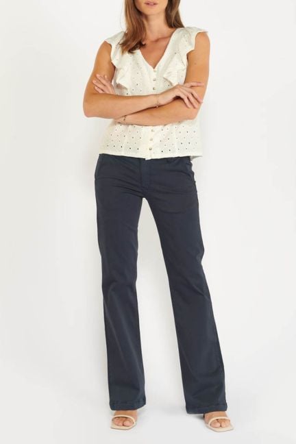 Pantalon Flare Joelle bleu nuit
