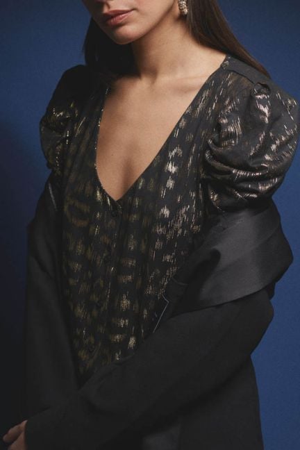 Blouse Preston noire et dorée