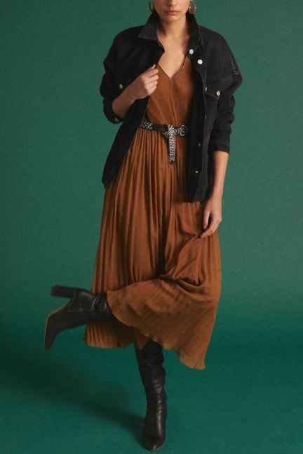 Robe longue Toby caramel