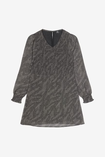 Robe Berenigi noire à motif animalier