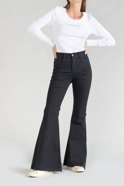 Jeans flare Alberta taille haute noir N°0