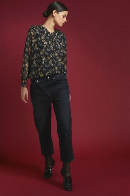 Jeans boyfit Cosy 7/8ème noir N°1