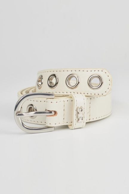 Ceinture Taouna en cuir blanc