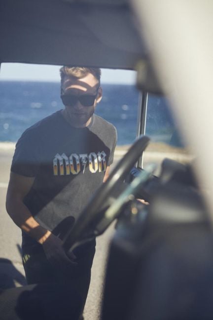 T-shirt Gabrent gris délavé imprimé