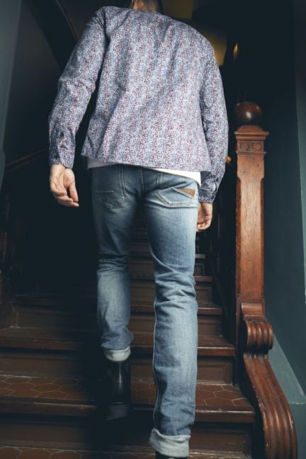 Jeans 700/17 relax Basic destroy bleu N°3