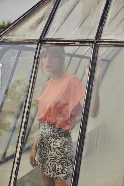 Short en lin mélangé Lest à motif animalier