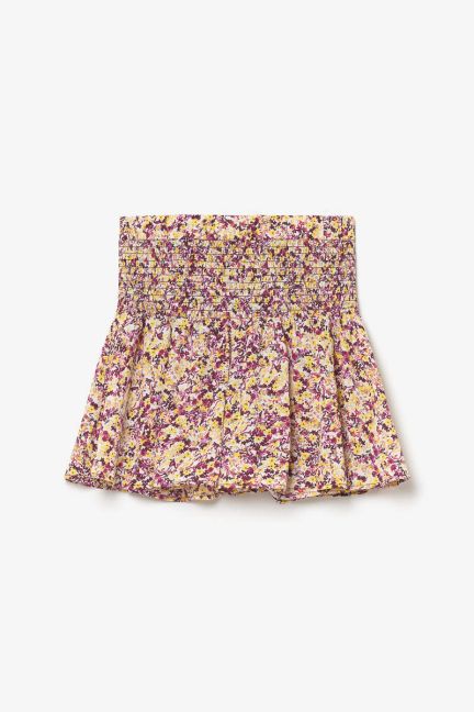 Short Xangi à motif floral rose et jaune