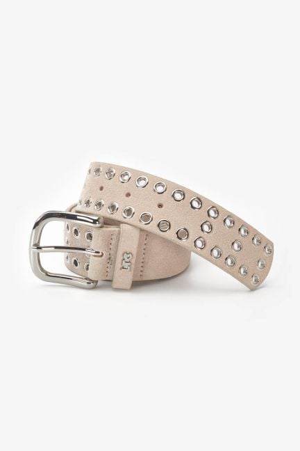 Ceinture Lucia en cuir velours crème