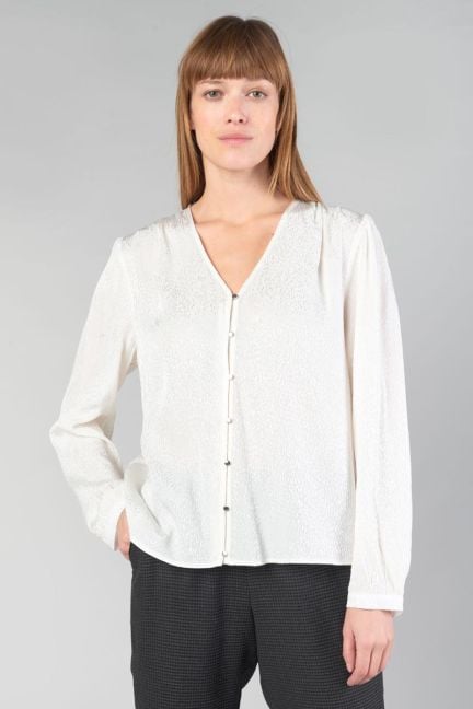 Blouse Frano en jacquard crème