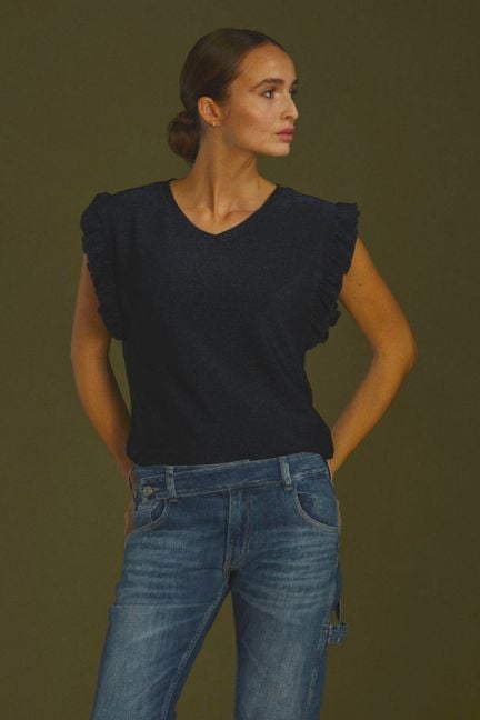 Top Nea bleu nuit irisé