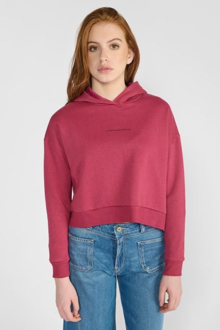 Sweat à capuche Volvagi framboise
