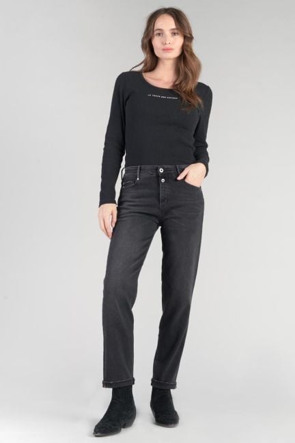 Jeans 400/18 mom Basic taille haute 7/8ème noir N°1