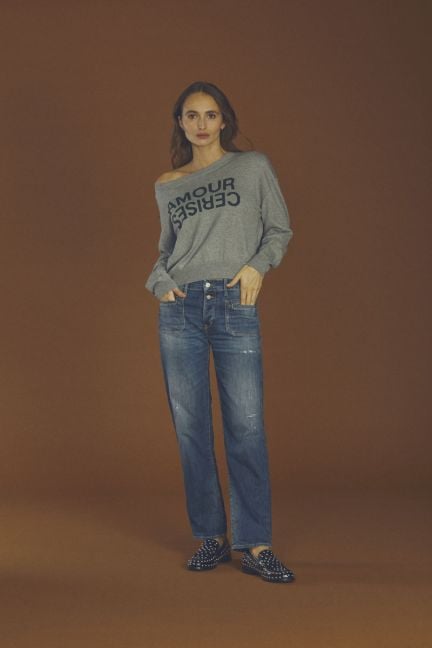 Jeans 400/18 mom Fafa taille haute 7/8ème destroy bleu N°3