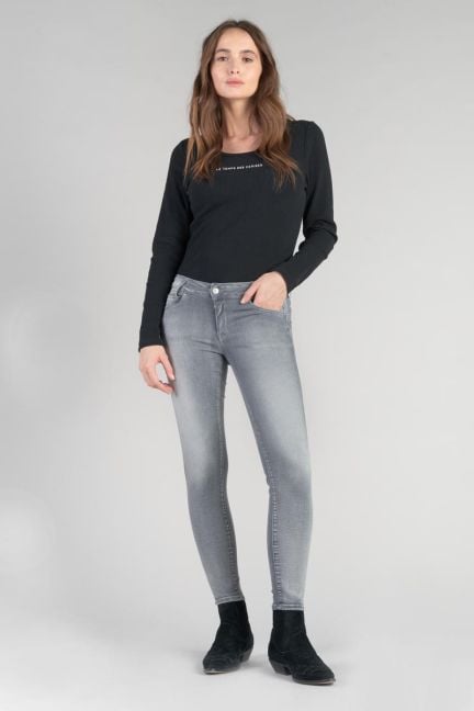 Jeans pulp slim Roche taille haute 7/8ème gris N°2