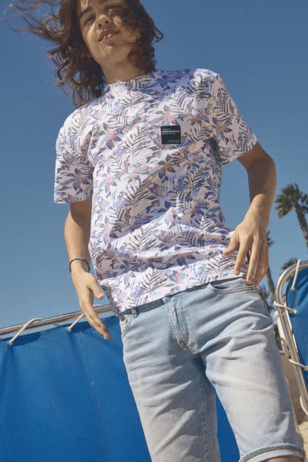 T-shirt Abelbo à motif tropical
