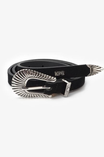 Ceinture Muscari en cuir noir