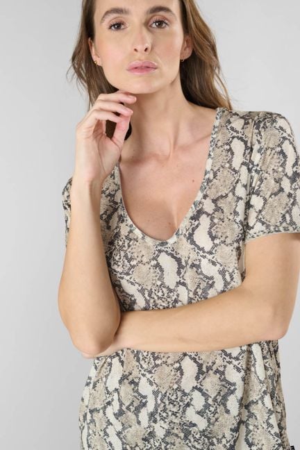 T-shirt Argent à motif python