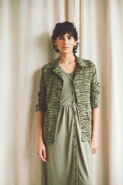 Veste Mili en jeans à motif zébré