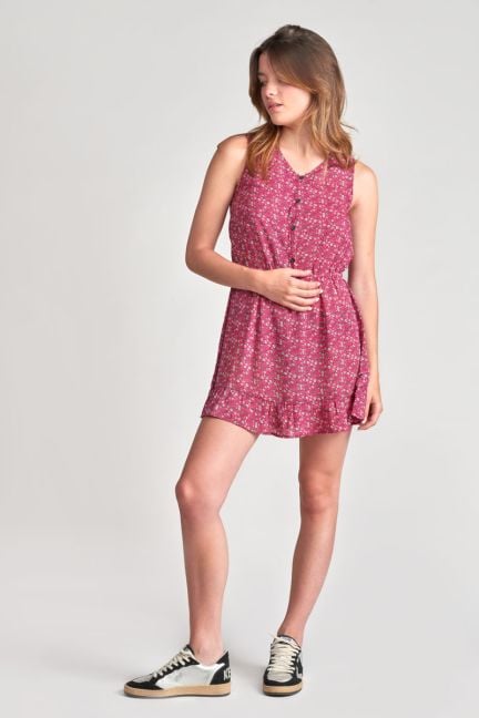 Robe Alenagi à motif floral fushia 