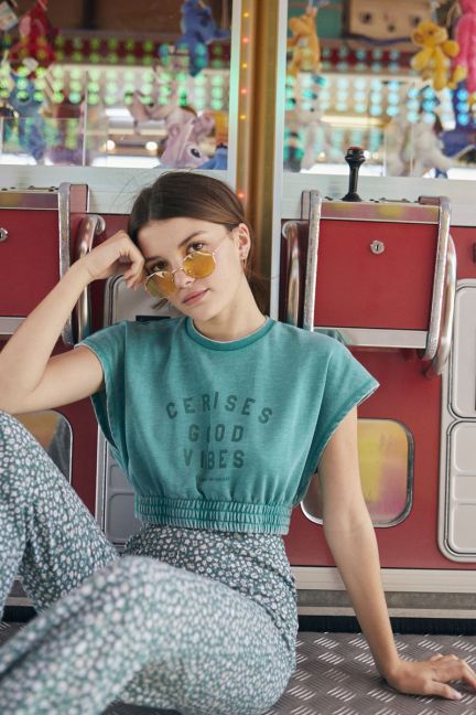 Sweat court Naellegi vert menthe