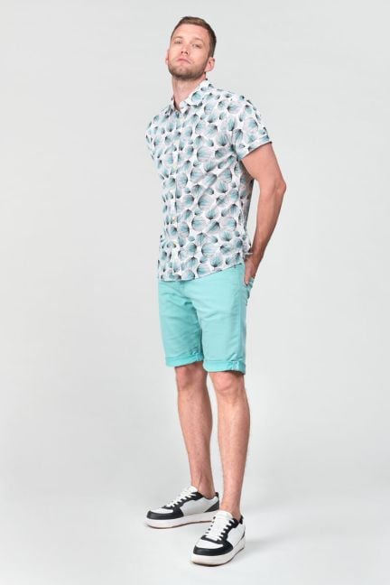 Chemise Bremo blanche à motif feuilles