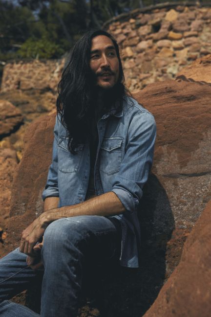 Chemise Pedro en jeans bleu délavé