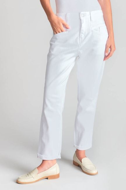 Jeans 400/60 girlfriend Thil taille haute blanc 