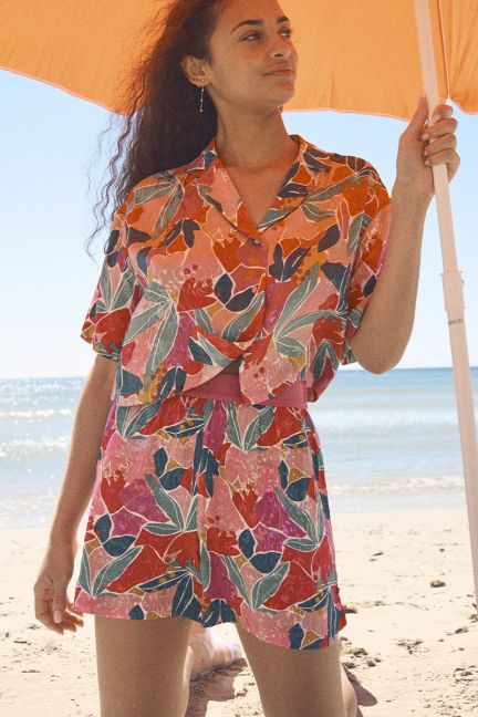 Short Trillegi fuchsia à motif fantaisie