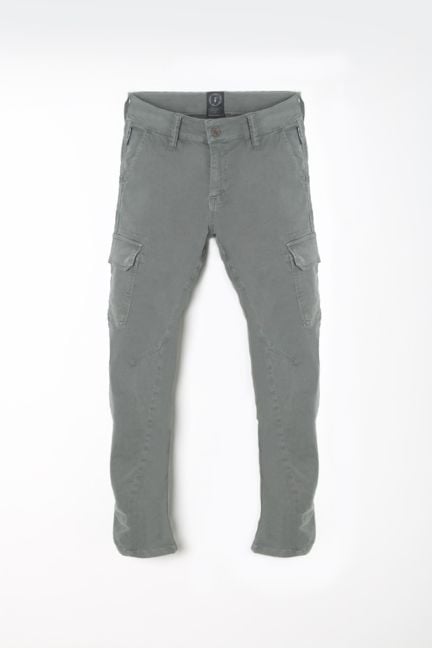 Pantalon Kalvin tapered arqué vert-gris 