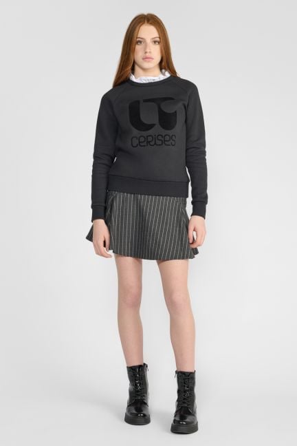 Jupe short Minagi grise à rayures