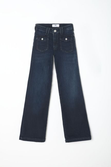 Jeans pulp flare taille haute bleu-noir N°1