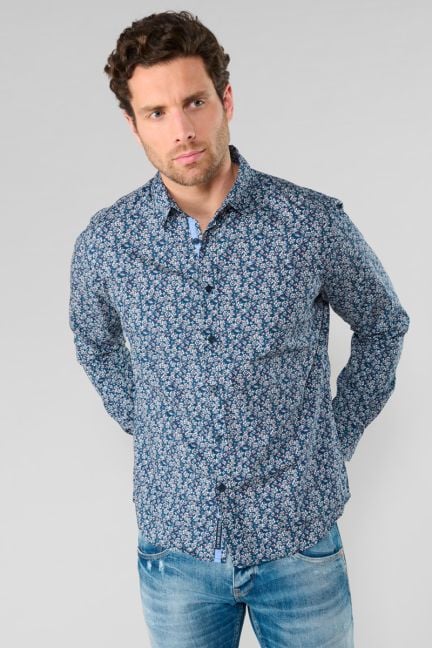 Chemise Fusar à motif fleuri bleu