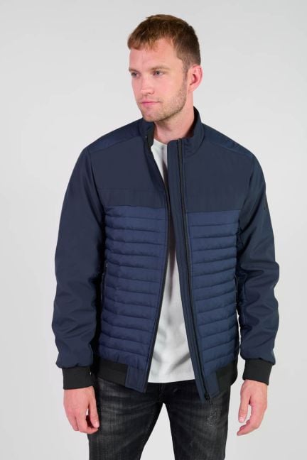 Veste bi-matière Garel bleu marine