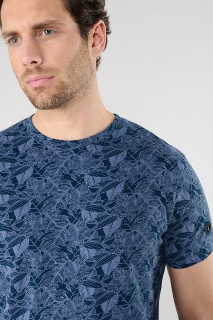 T-shirt Robas bleu à motif tropical