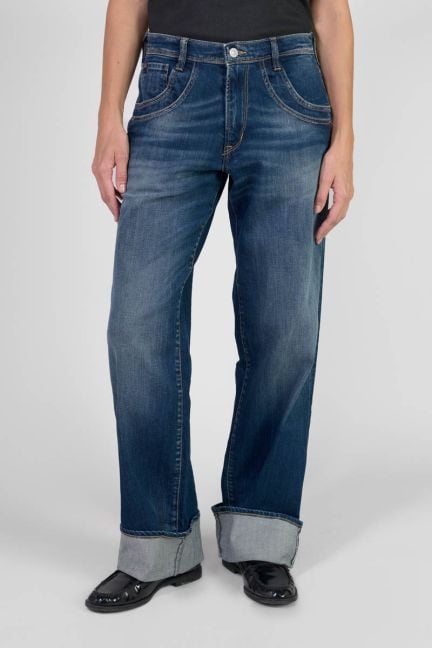 Jeans 400/28 loose Revers taille haute bleu N°2
