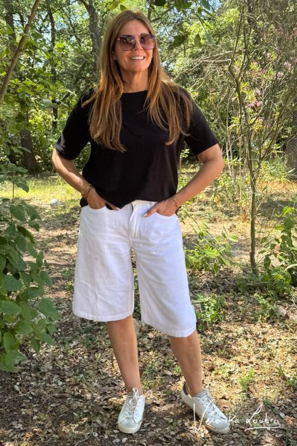 Bermuda Anaïs en jeans blanc by Véronika Loubry