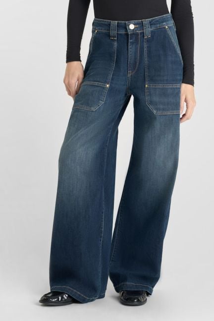 Jeans wide leg Woldy taille haute bleu N°3
