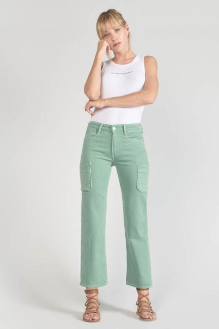Precieux taille haute 7/8ème jeans vert