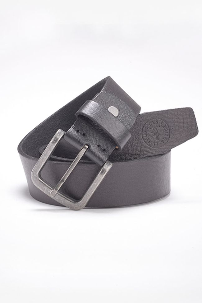 Black leather clint belt