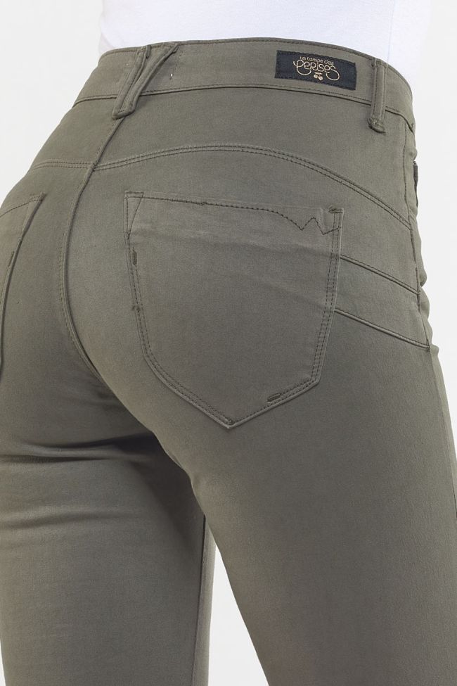 Jeans Pulp Slim Taille Haute Kaki