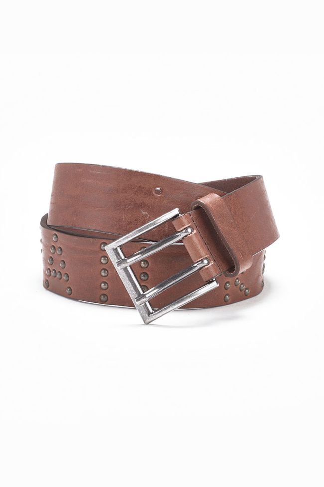 Rags brown leather belt
