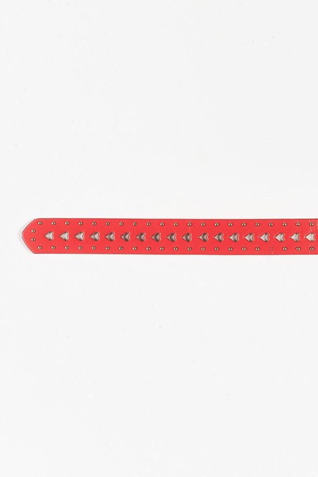 Red heart leather belt