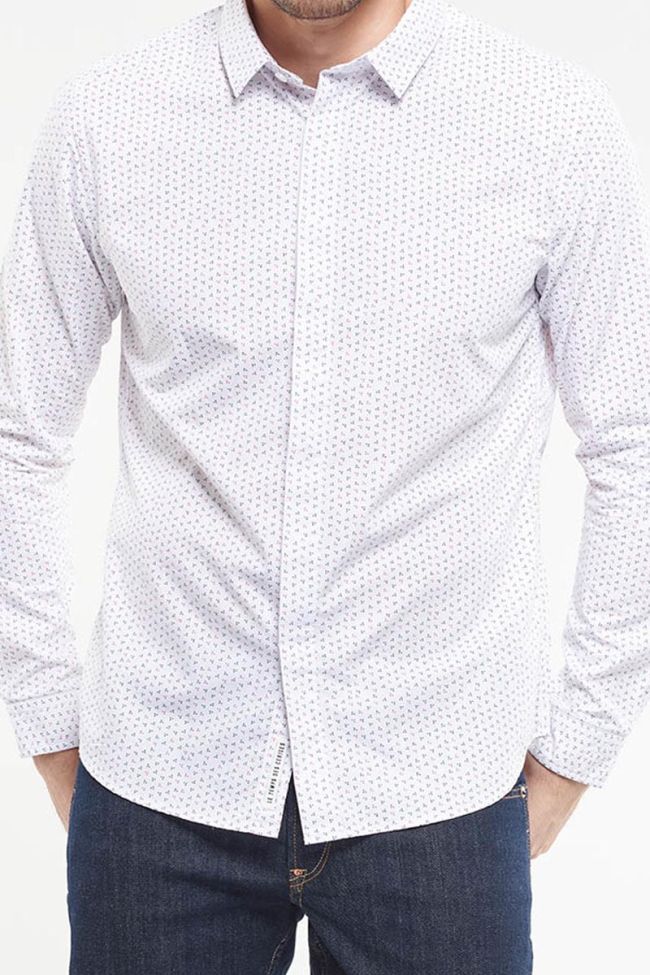 Chemise Casul blanche à micro motifs 