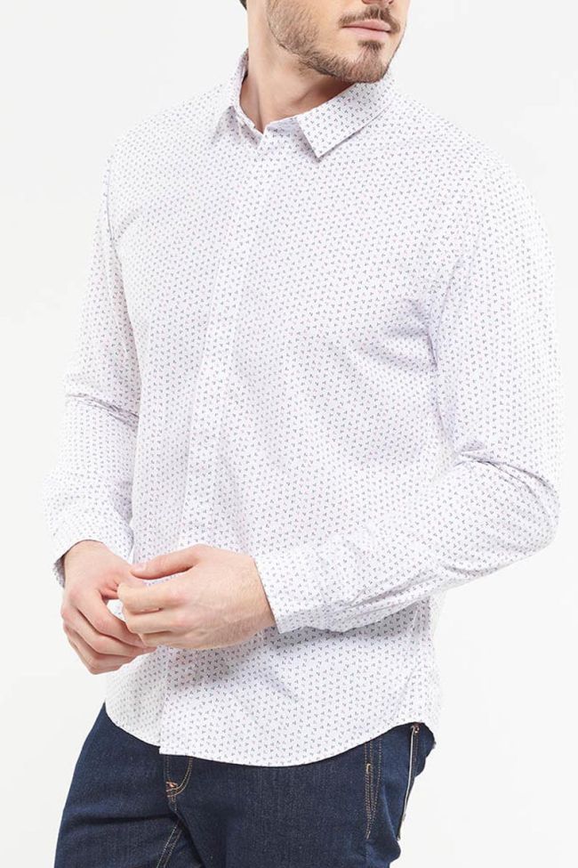 Chemise Casul blanche à micro motifs 