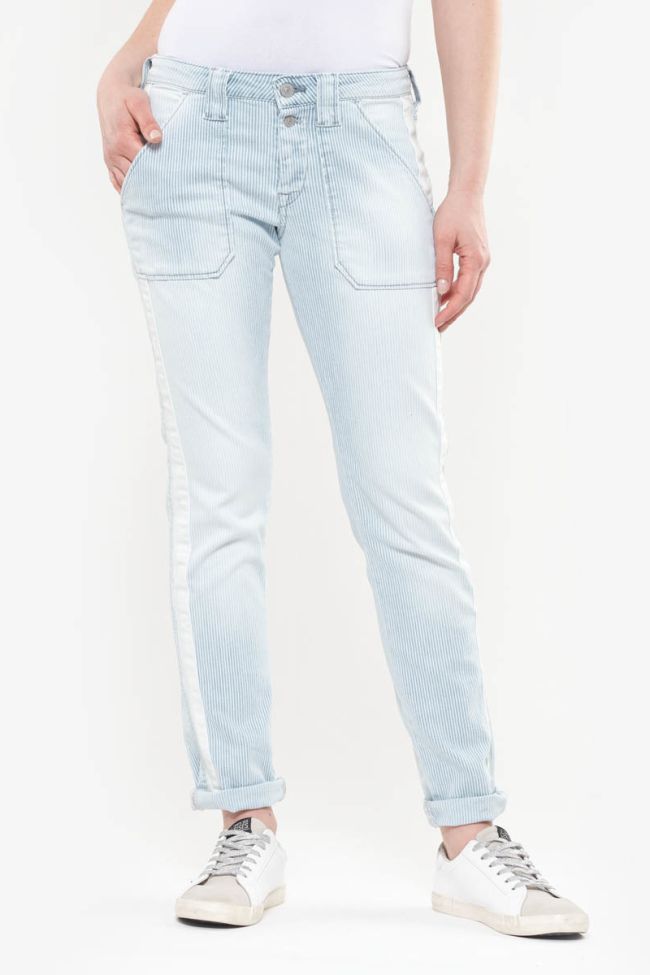 Jeans 200/43 boyfit Georgia bleu et blanc