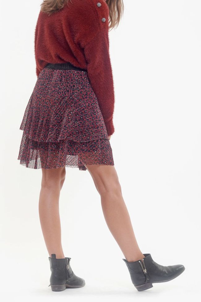 Burgundy Tiffani ruffled skirt