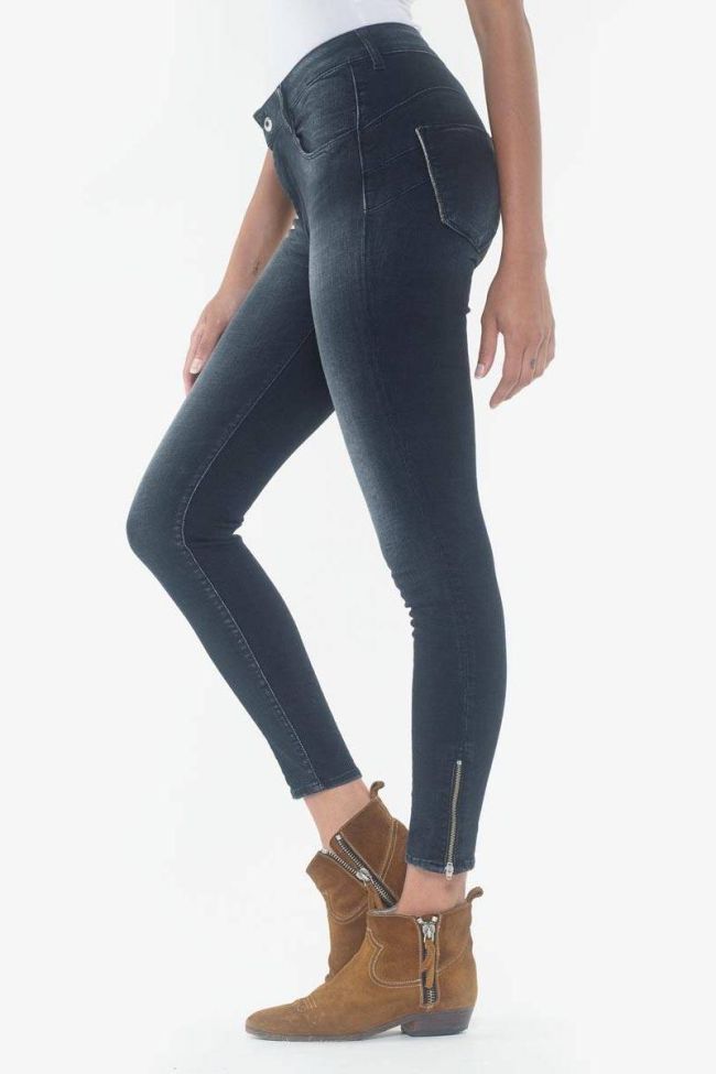 Jeans pulp slim taille haute Skye 7/8ème bleu-noir N°1