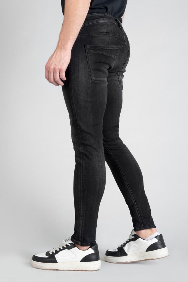 Power skinny 7/8ème jeans destroy noir N°1