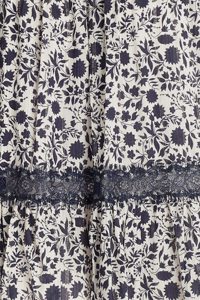 Blue-grey floral pattern Bloomy dress