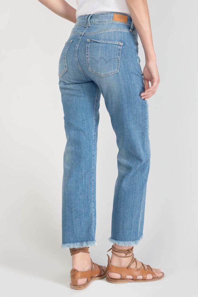 Pricilia taille haute 7/8ème jeans destroy bleu N°4  
